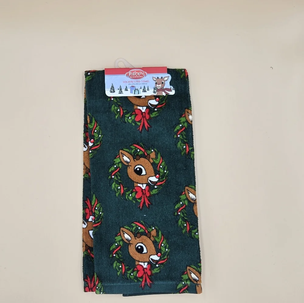 Rudolph Christmas Hand Towel